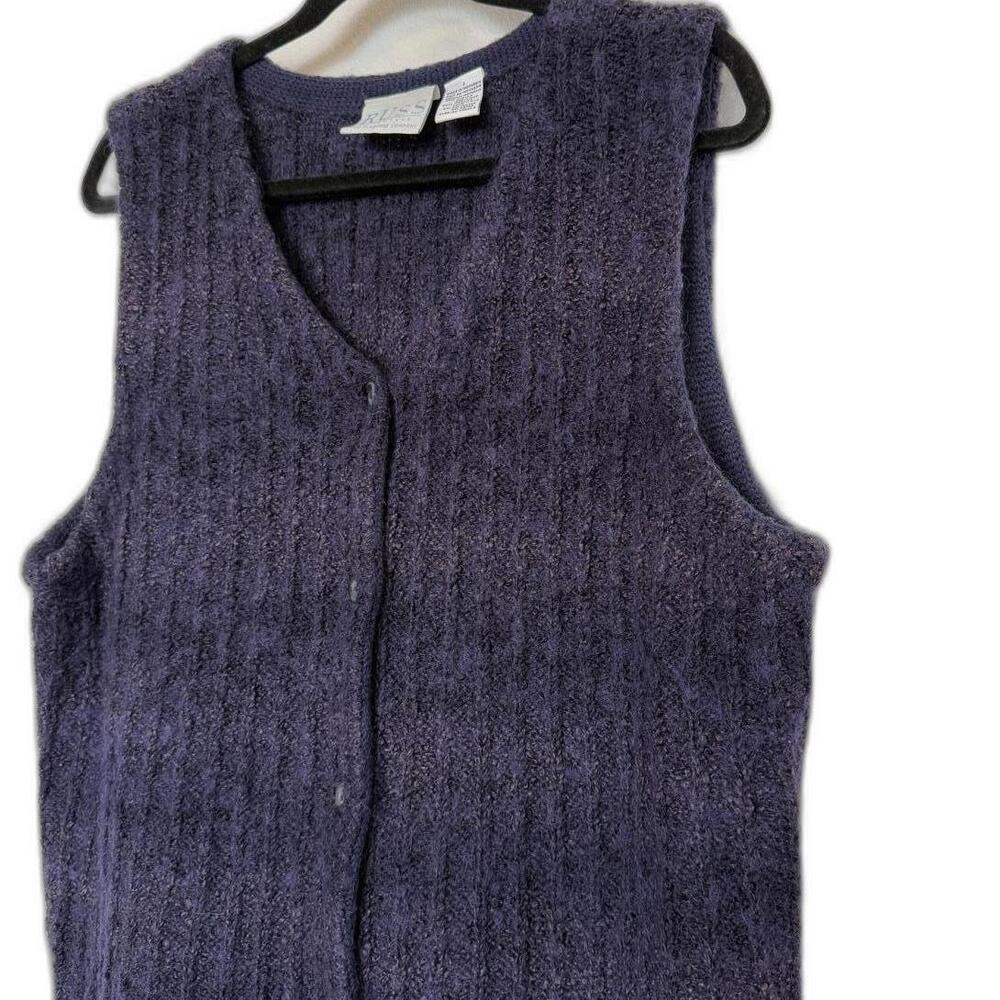 Vintage 90s RUSS Women's Purple‎ Wool Knit Sweater Vest